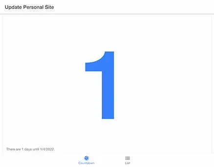 Countdown Timer Horizontal